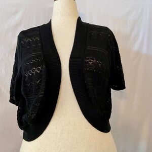 American Rag Black Knit Short Sleeve Bolero Shrug Size 1X